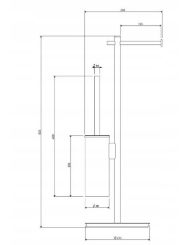OMNIRES MODERN PROJECT stojak na papier i szczotkę toaletową MP60810NI