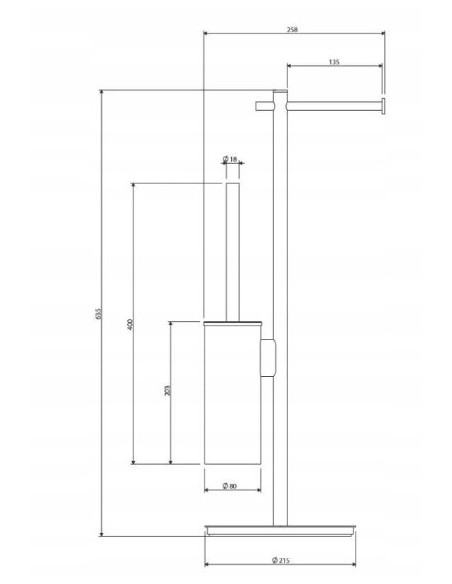 OMNIRES MODERN PROJECT stojak na papier i szczotkę toaletową MP60810NI