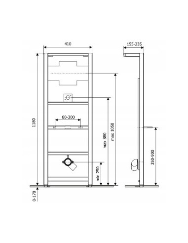 KK-POL BLUE RAFA stelaż podtynkowy do pisuaru B061201004