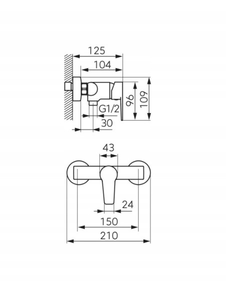 FERRO RITTO Bateria natryskowa bez zestawu natryskowego BTR7