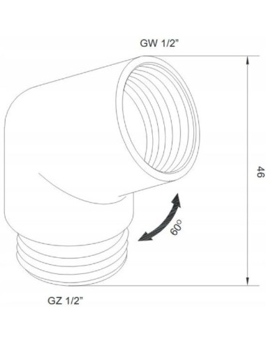 OMNIRES Kolanko słuchawki prysznicowej T87CR