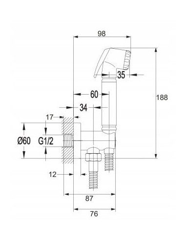 OMNIRES zestaw bidetowy podtynkowy chrom BIDETTA-PPCR