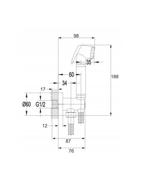 OMNIRES zestaw bidetowy podtynkowy chrom BIDETTA-PPCR