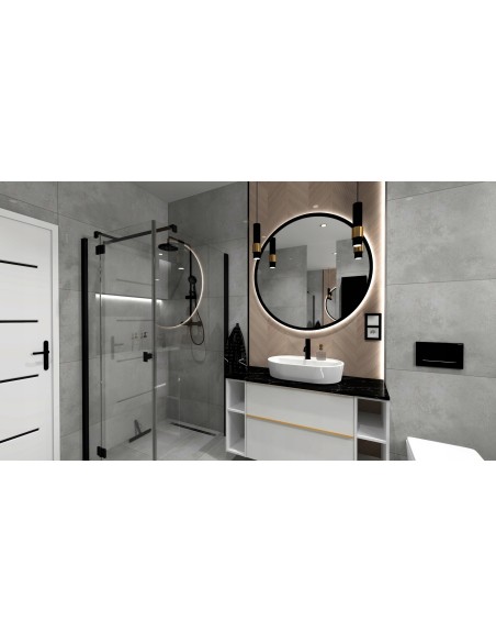 Bateria wannowa 5-otworowa podtynk OMNIRES czarny czarny półmat Y1237-1BL