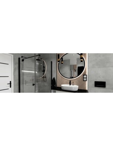 Bateria wannowa 5-otworowa podtynk OMNIRES czarny czarny półmat Y1237-1BL