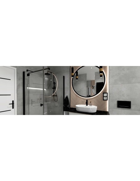 Bateria wannowa 5-otworowa podtynk OMNIRES czarny czarny półmat Y1237-1BL