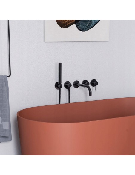 Bateria wannowa 5-otworowa podtynk OMNIRES czarny czarny półmat Y1237-1BL