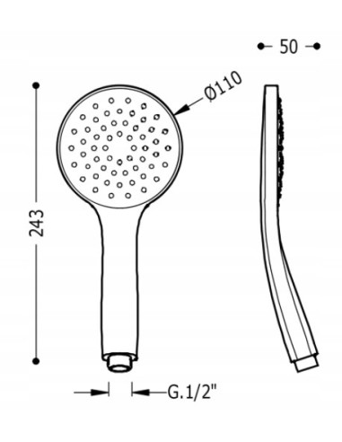 Tres Rączka natrysku Antical srebrny 29963105