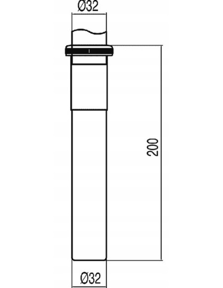 TRES Przedłużka do syfonu teleskopowego typu butelka chrom 913463320