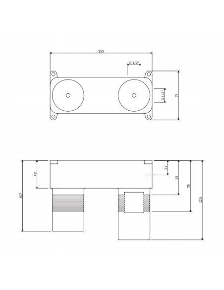 OMNIRES element podtynkowy baterii umywalkowej podtynkowej BOX15HX