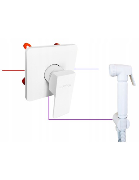 Tres Study Bateria bidetowa podtynkowa biały mat 134123BM