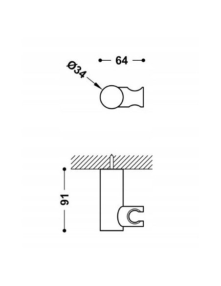 TRES Uchwyt regulowany do słuchawki prysznicowej czarny mat 06183901NM