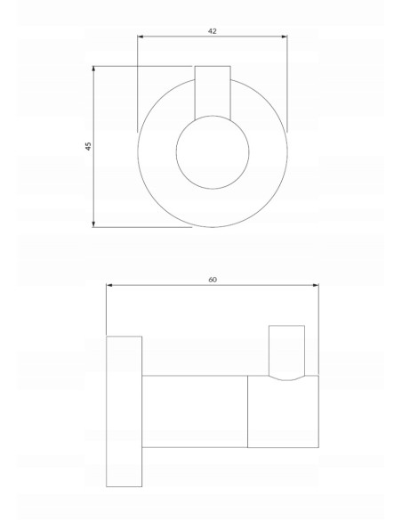 Omnires MODERN PROJECT haczyk pojedynczy grafit MP60110GR