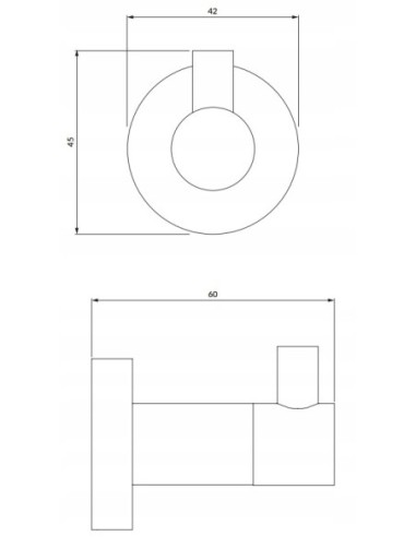 Omnires MODERN PROJECT haczyk pojedynczy grafit MP60110GR