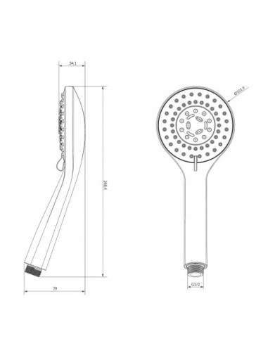Rączka słuchawka prysznicowa Omnires Yosemite złoty połysk YOSEMITE-RGL