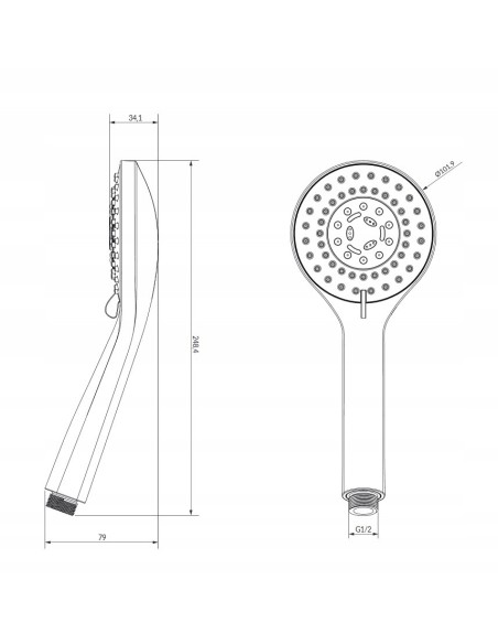 Rączka słuchawka prysznicowa Omnires Yosemite złoty połysk YOSEMITE-RGL