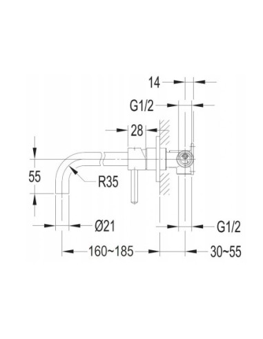 Bateria umywalkowa podtynkowa Omnires złoty Y1215HGL