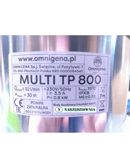 Pompa zatapialna TP 800 Multi Omnigena z PŁYWAKIEM