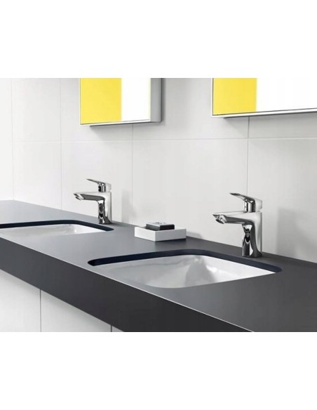 Bateria umywalkowa stojąca Hansgrohe Logis srebrny 71101000