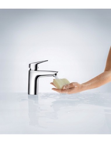 Bateria umywalkowa stojąca Hansgrohe Logis srebrny 71101000