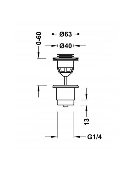 TRES Korek do umywalki Klik-Klak chrom 24284002