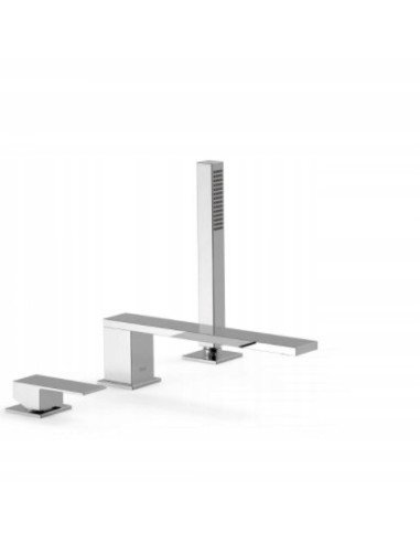 Bateria wannowo-prysznicowa nawannowa Tres Cuadro srebrny 00616103