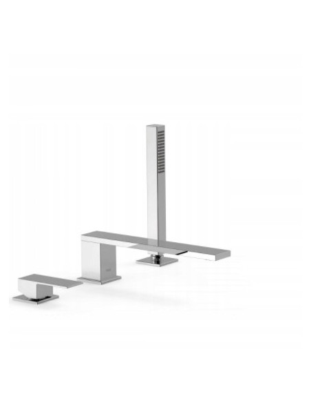 Bateria wannowo-prysznicowa nawannowa Tres Cuadro srebrny 00616103