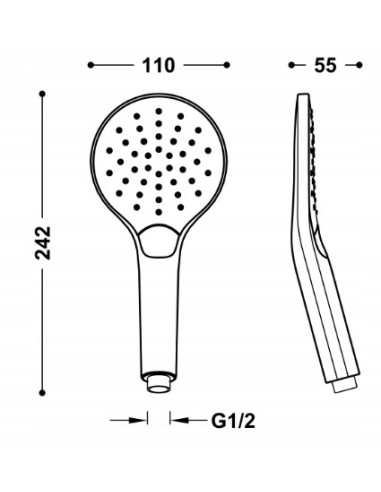 Tres Compl Ducha Słuchawka prysznicowa Eco-drop srebrny 29963112
