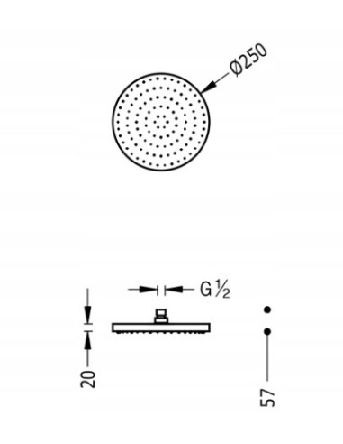 TRES Deszczownica sufitowa Chrom 13413726