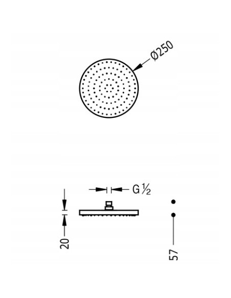 TRES Deszczownica sufitowa Chrom 13413726