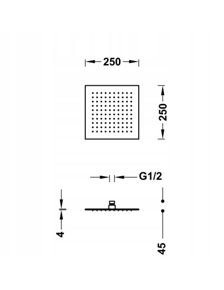 Zestaw prysznicowy natynkowy Tres deszczownica 134315011