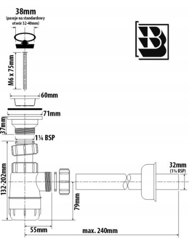 Syfon umywalkowy McAlpine 32 mm HC1L