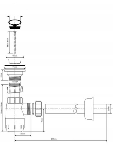 Syfon umywalkowy McAlpine 32 mm HC1L