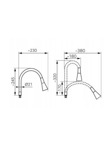 FERRO WYLEWKA ELASTIC DO BATERI ZUMBA II CZARNA W101B-B