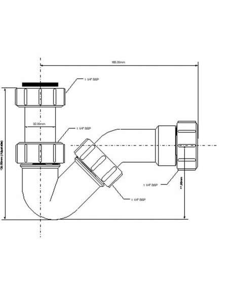 Syfon bidetowy McAlpine 32 mm HC23