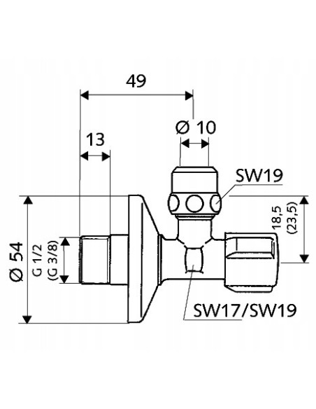 Schell Comfort zawór kątowy 1/2x3/8 049070699