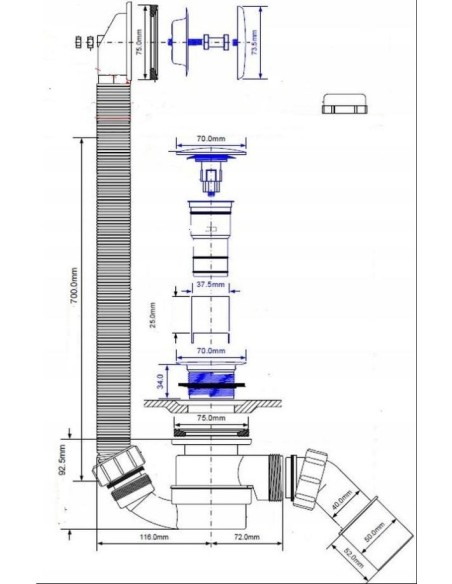 Syfon wannowy Klik-Klak HC2600CL