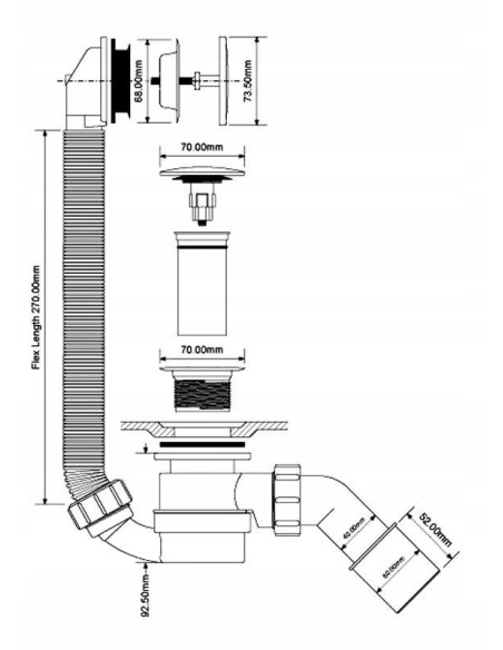 Syfon wannowy Klik-Klak HC2600CL