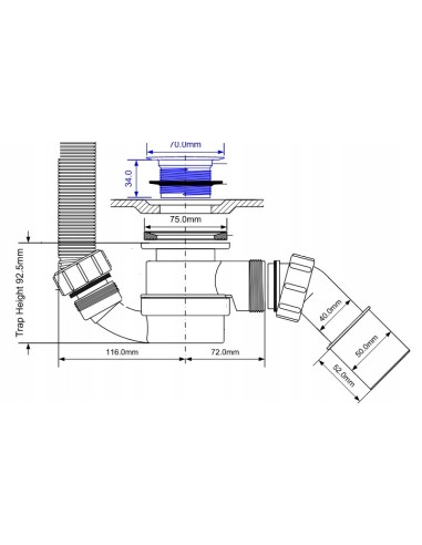 Syfon wannowy McAlpine 52 mm HC2600CL-WH