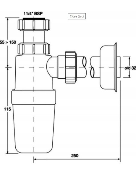 Syfon umywalkowy McAlpine 32 mm 5130PF