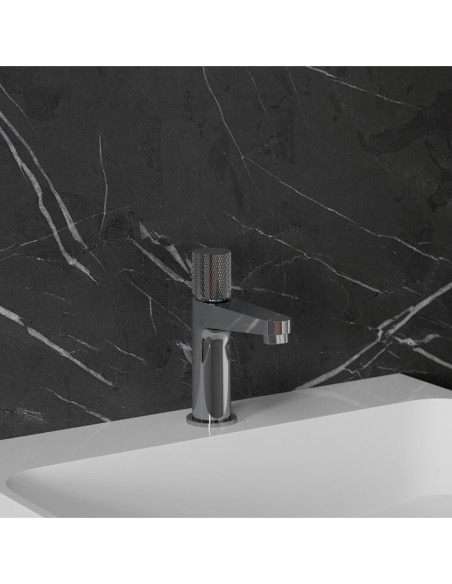 Bateria umywalkowa stojąca Omnires Contour srebrny CT8010CR