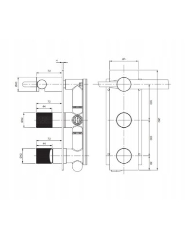 Zestaw prysznicowy podtynkowy Omnires Contour SYSCT10GLB