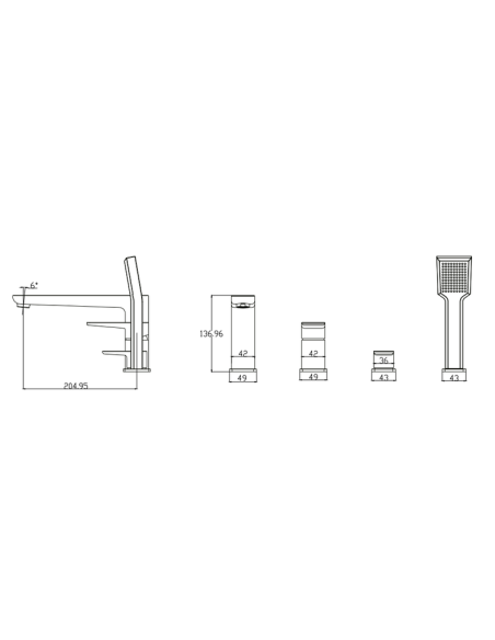 bateria wannowa 4-otworowa Omnires Parma chrom PM7432CR