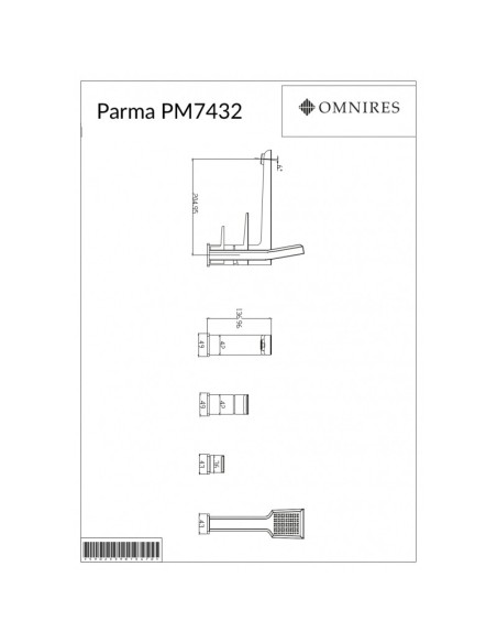 bateria wannowa 4-otworowa Omnires Parma chrom PM7432CR