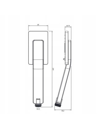 Bateria wannowa wolnostojąca Omnires Parma grafit szczotkowany PM7433GR