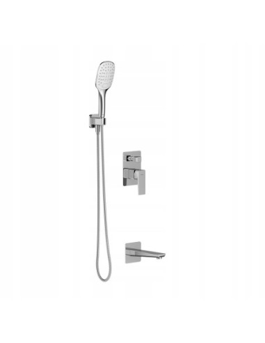 Bateria wanna-prysznic jednouchwytowa Omnires Parma srebrny SYSPMW01CR