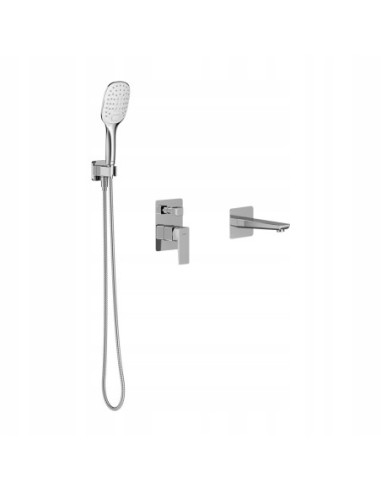 Bateria wanna-prysznic jednouchwytowa Omnires Parma srebrny SYSPMW01CR