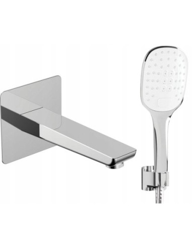 Bateria wanna-prysznic jednouchwytowa Omnires Parma srebrny SYSPMW01CR