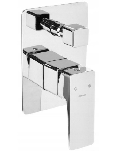 Bateria wanna-prysznic jednouchwytowa Omnires Parma srebrny SYSPMW01CR