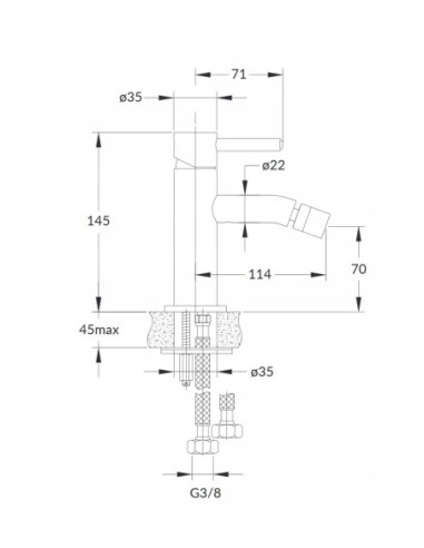 Bateria bidetowa Omnires nikiel szczotkowany Y1220NI